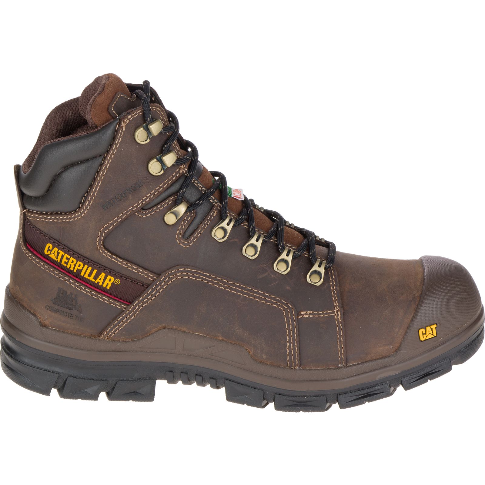 Caterpillar Men's Struts Waterproof Tx Csa Nt Work Boots Dark Brown CAT-78934